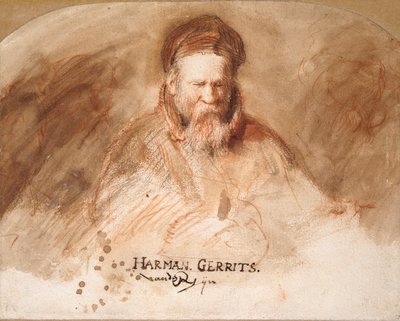 Retrato do pai de um velho Rembrandt, 1625-1630. de Rembrandt van Rijn