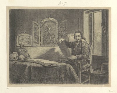 Portret van de apotheker Abraham Francen
Colecção de oitenta e cinco estampas originais (título da série) de Rembrandt van Rijn
