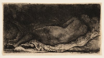 Nu feminino reclinado de Rembrandt van Rijn