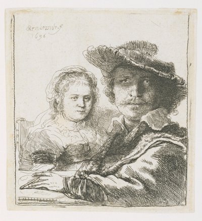 Rembrandt e sua esposa Saskia, 1636 de Rembrandt van Rijn