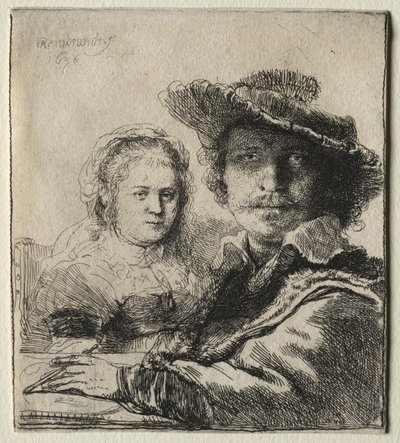 Rembrandt e sua esposa Saskia, 1636. de Rembrandt van Rijn