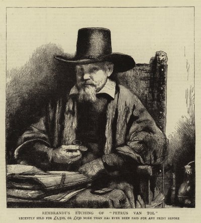 Gravura de Rembrandt de Petrus van Tol de Rembrandt van Rijn