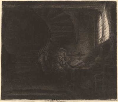 São Jerônimo em uma câmara escura de Rembrandt van Rijn