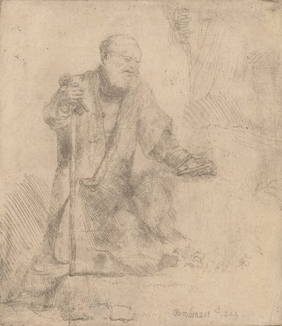 São Pedro em Penitência, 1645. de Rembrandt van Rijn