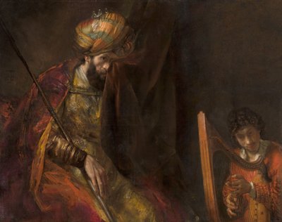 Saul e Davi, ca 1655-1658. de Rembrandt van Rijn