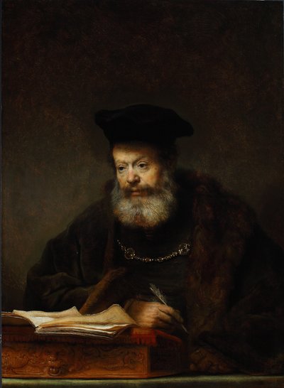 Estudioso em sua mesa de escrita, 1641 de Rembrandt van Rijn