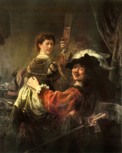 Autorretrato com sua esposa Saskia como Lost Son de Rembrandt van Rijn