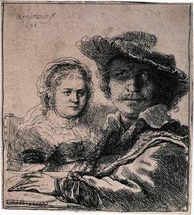Auto-retrato com Saskia, 1636. de Rembrandt van Rijn