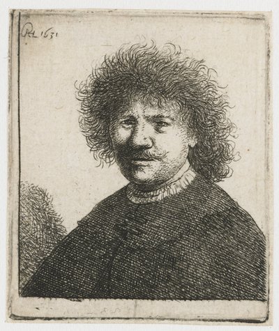Auto-retrato de capa com colarinho a cair: busto de Rembrandt van Rijn