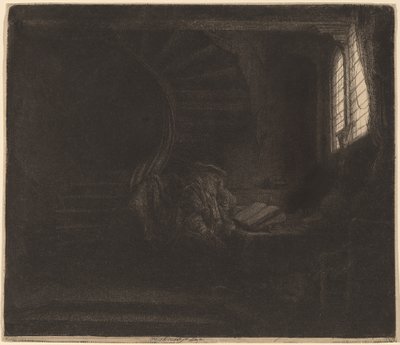 São Jerônimo em uma câmara escura de Rembrandt van Rijn