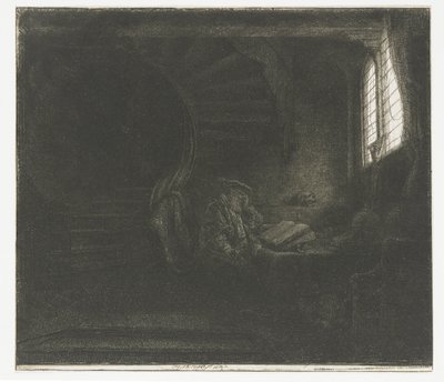 São Jerônimo em uma câmara escura de Rembrandt van Rijn