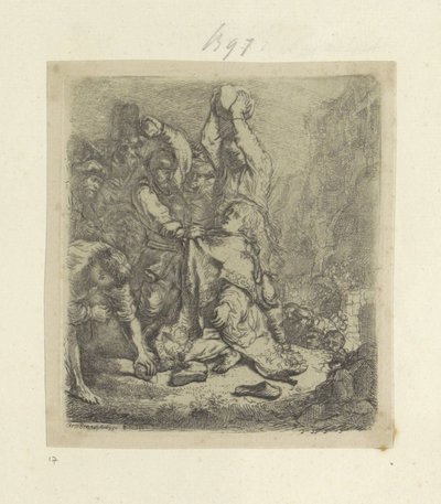 Steniging de Stefanus Coleção de oitenta e cinco gravuras originais (título da série) de Rembrandt van Rijn