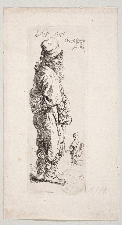 Camponês em pé, virado para a direita «DatS niet» de Rembrandt van Rijn