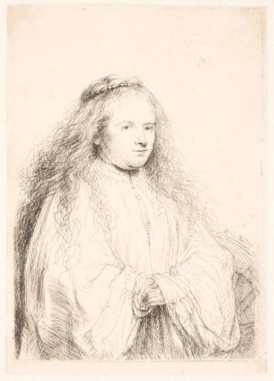 Estudo de Saskia como S. Catharine (a "pequena noiva judia") de Rembrandt van Rijn
