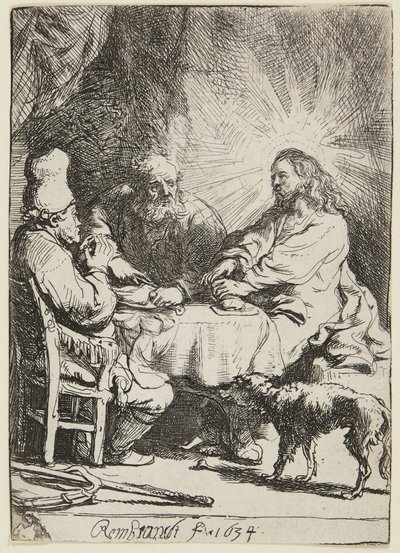 Jantar em Emaús (prato pequeno) de Rembrandt van Rijn