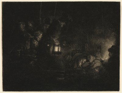 A Adoração dos Pastores: Uma Peça Noturna de Rembrandt van Rijn