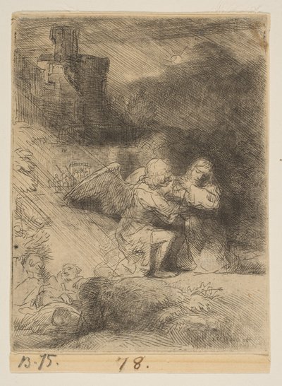 A agonia no jardim, c. 1652. de Rembrandt van Rijn