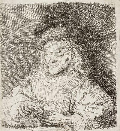 O jogador de cartas, 1641 de Rembrandt van Rijn