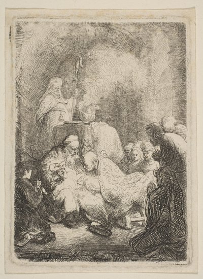A circuncisão: placa pequena, ca. 1630 de Rembrandt van Rijn
