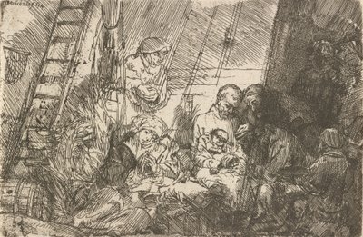 A circuncisão no estábulo, 1654. de Rembrandt van Rijn