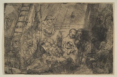 A circuncisão no estábulo, 1654. de Rembrandt van Rijn
