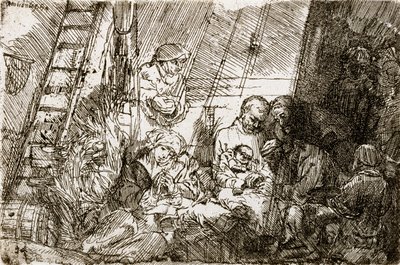 A circuncisão no estábulo, 1654 de Rembrandt van Rijn