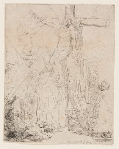 A Descida da Cruz: Um Esboço de Rembrandt van Rijn