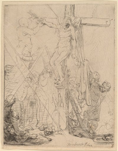 A descida da cruz: um esboço, 1642. de Rembrandt van Rijn