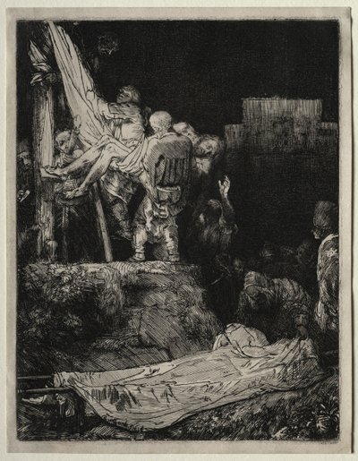 A descida da cruz por Torchlight, 1654. de Rembrandt van Rijn