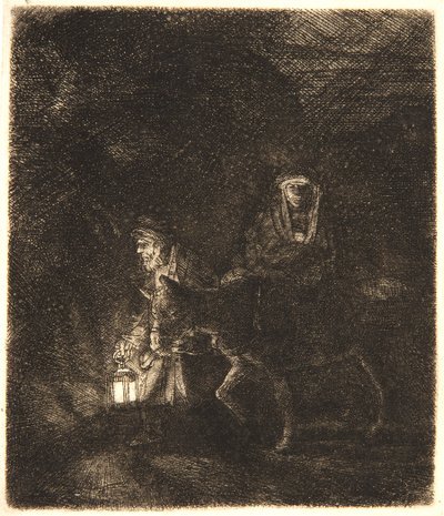 A fuga para o Egito: uma peça noturna de Rembrandt van Rijn