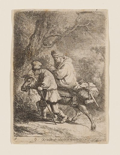 A Fuga para o Egito de Rembrandt van Rijn