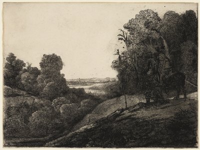 A fuga para o Egito: alterada de Seghers de Rembrandt van Rijn