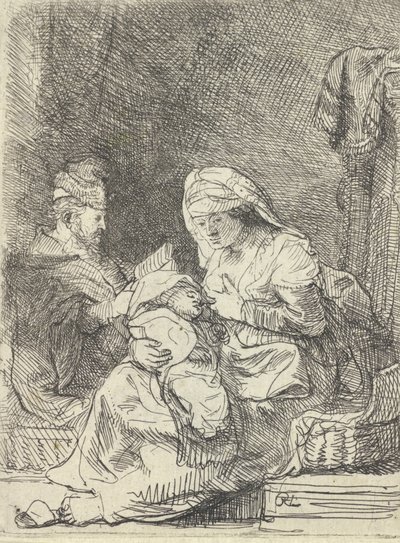 A Sagrada Família, c. 1632. de Rembrandt van Rijn
