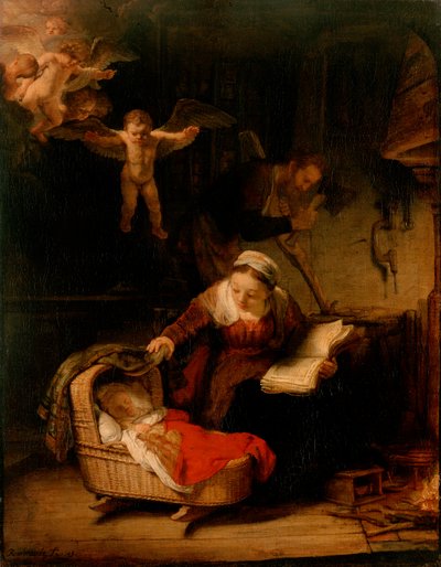A Sagrada Família com os anjos de Rembrandt van Rijn
