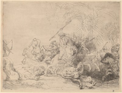 A grande caça ao leão de Rembrandt van Rijn