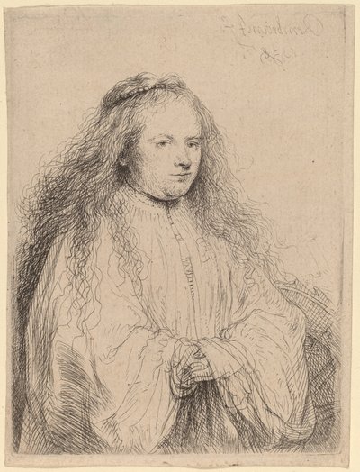 A pequena noiva judia Saskia como Santa Catarina, 1638. de Rembrandt van Rijn