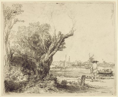 O Omval, 1645 (gravura e ponto seco no papel) de Rembrandt van Rijn