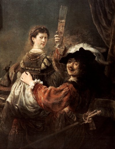 O Filho Pródigo na Taverna Rembrandt e Saskia, c1635. de Rembrandt van Rijn