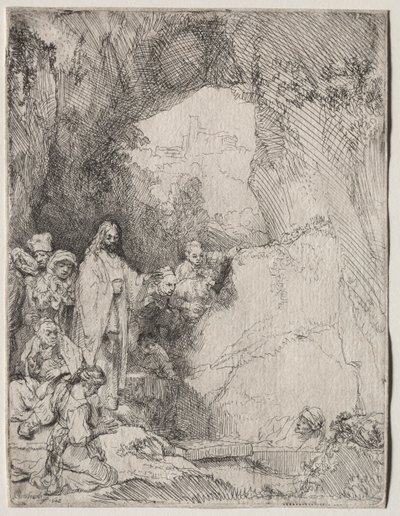 O Levantamento de Lázaro: Chapa Pequena, 1642. de Rembrandt van Rijn