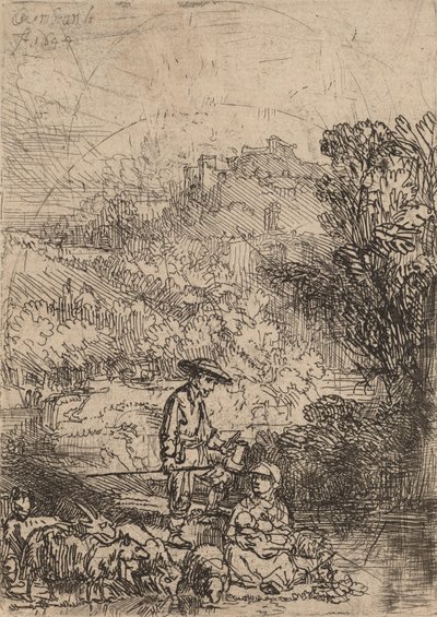 O Pastor e Sua Família, 1644. de Rembrandt van Rijn