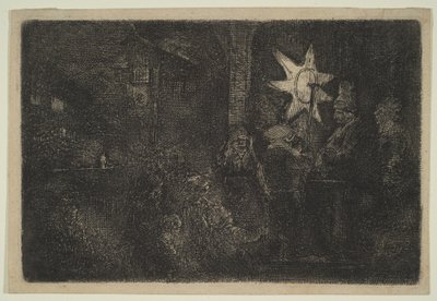 A Estrela dos Reis: Uma Peça Noturna, ca. 1651. de Rembrandt van Rijn
