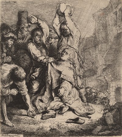 O apedrejamento de Santo Estêvão, 1635. de Rembrandt van Rijn