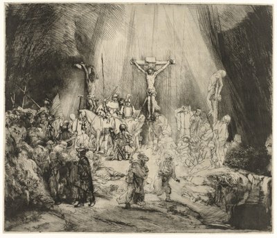 As três cruzes Cristo Crucificado entre os dois Ladrões: 