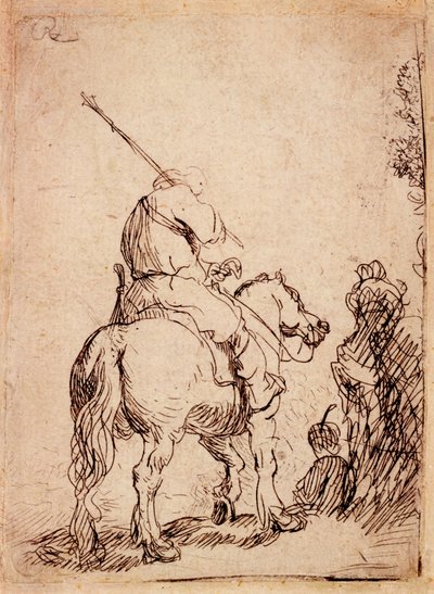 O Soldado Turbinado a Cavalo, 1632 de Rembrandt van Rijn