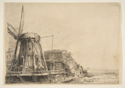 O Moinho de Vento, 1641. de Rembrandt van Rijn