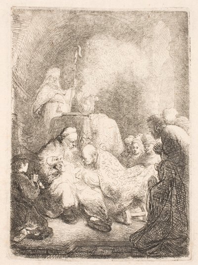 A circuncisão: placa pequena de Rembrandt van Rijn