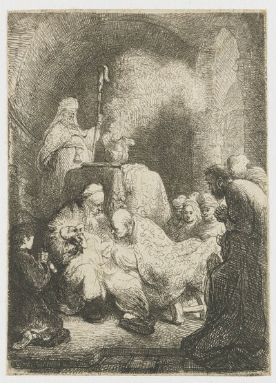 A circuncisão: placa pequena de Rembrandt van Rijn