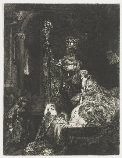 A apresentação no templo de uma forma sombria de Rembrandt van Rijn
