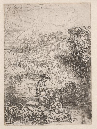 O pastor e a sua família de Rembrandt van Rijn