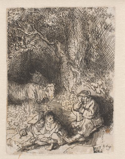 O pastor adormecido de Rembrandt van Rijn